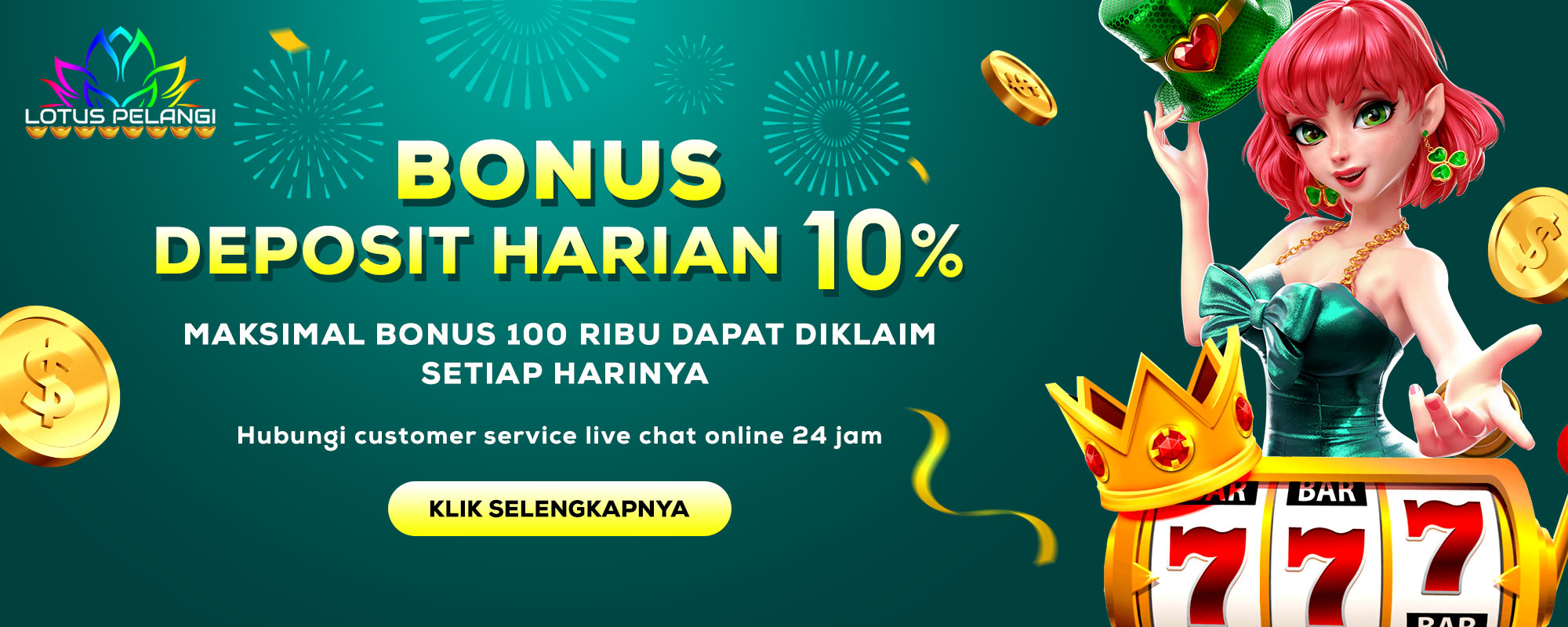 Bonus Next Deposit Harian Terbesar Judi Slot Online